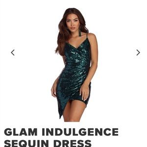 Green sequin dresss